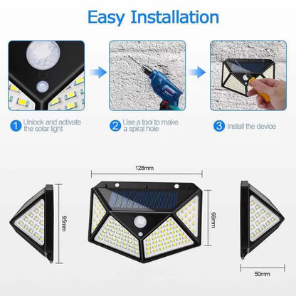 100 LED Solar Wall Lights for outdoor