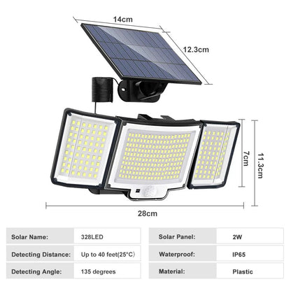 348LED Solar lamp outdoor security light with motion sensor