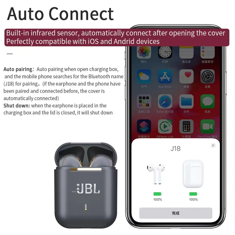 JBL J18 True Wireless Earbuds with Mic & Touch Controls