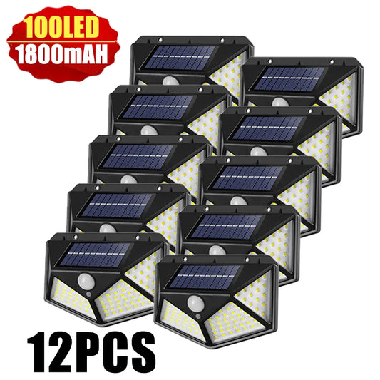 100 LED Solar Wall Lights for outdoor