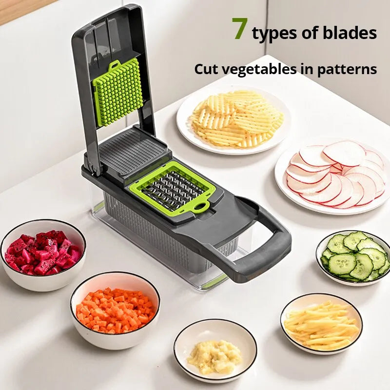 Multi functional Vegetable Slicer Cutter Shredders Slicer With Basket