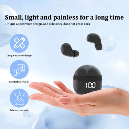 SK mini headphones wireless bluetooth earphones sleep headset with mic noise reduction heavy bass earbuds for smart phone