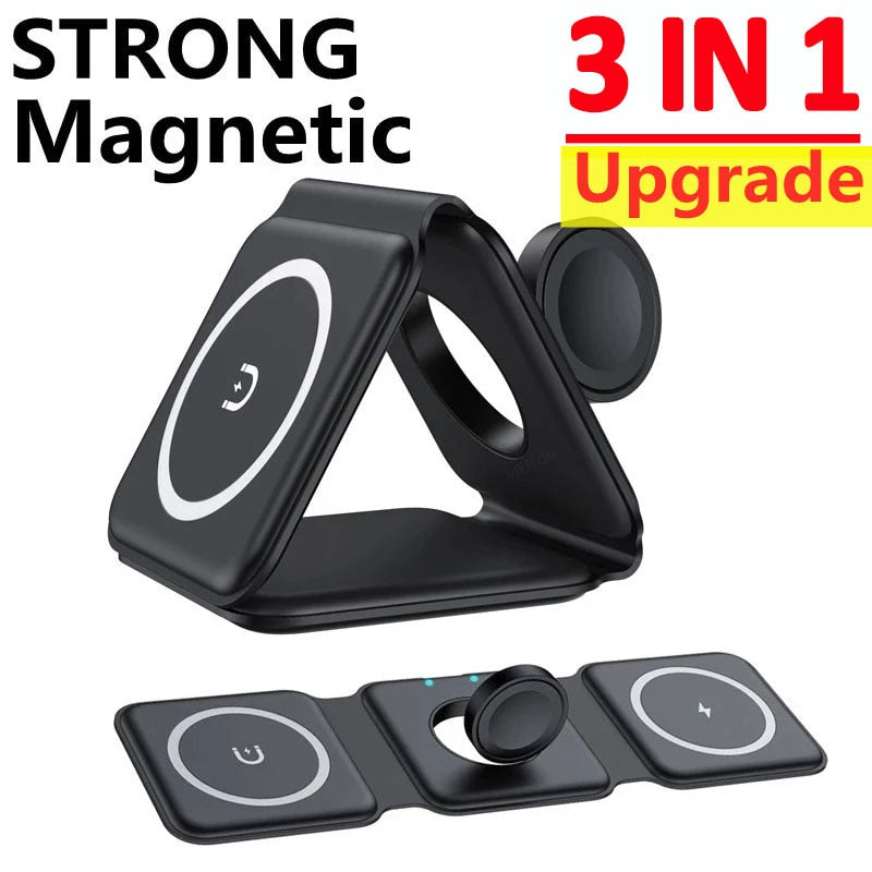 15W 3 in 1 Magnetic Wireless Charger Pad for iPhone