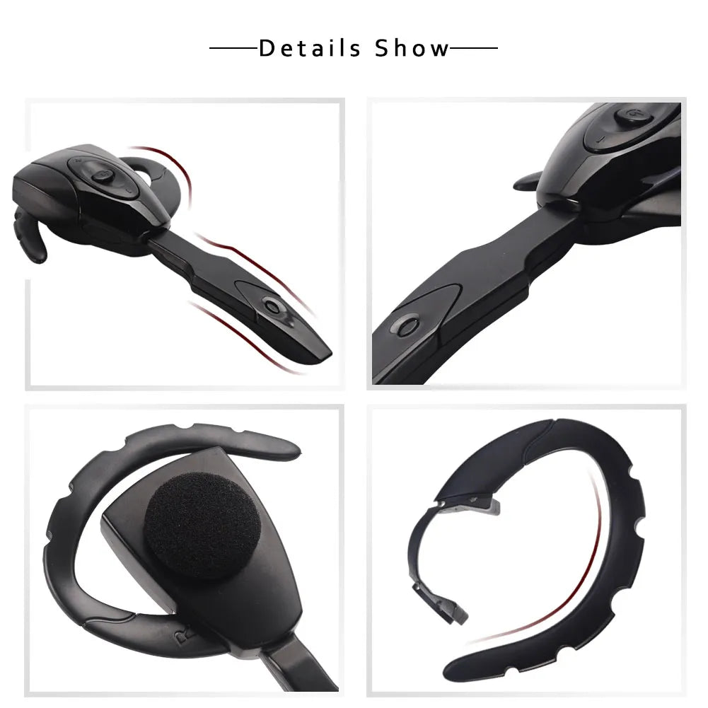 Wireless Headphones Business Earphones Bluetooth-Compatible Headset Microphone Rechargeable Standby Car Driving Sport Handsfree