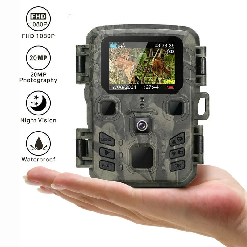 Outdoor Mini Trail Camera 4K HD 20MP 1080P Infrared Night Vision Motion Activated Hunting Trap Game IP66 Waterproof Wildlife Cam