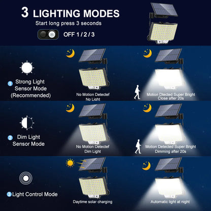 348LED Solar lamp outdoor security light with motion sensor