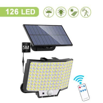 348LED Solar lamp outdoor security light with motion sensor